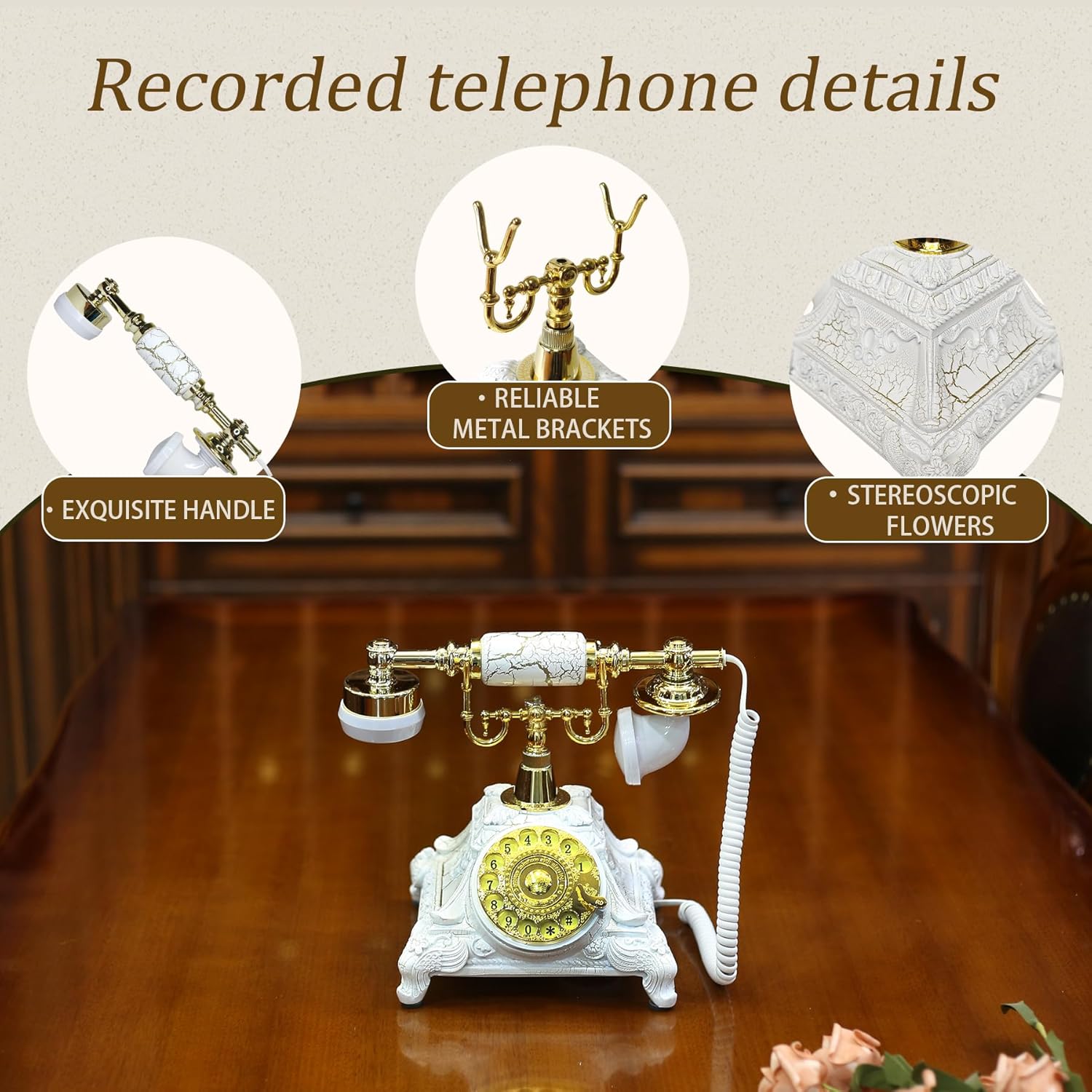 Antique European Telephone Wedding Party Information Recording Vintage Message Book Birthday Party Unique Voice Blessings