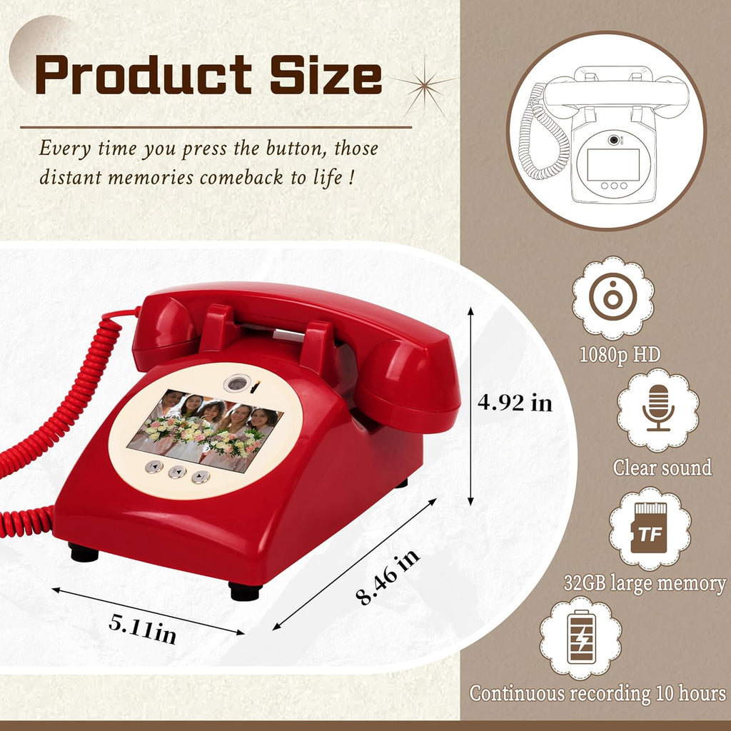 Video Recorder Antique Guest Message Wedding Reservation Phone Classic Wedding Phone Recording Message