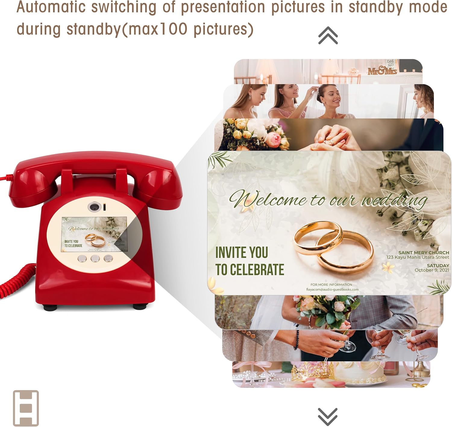 Video Recorder Antique Guest Message Wedding Reservation Phone Classic Wedding Phone Recording Message