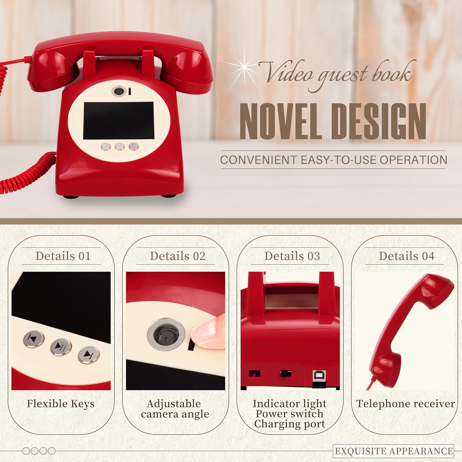 Video Recorder Antique Guest Message Wedding Reservation Phone Classic Wedding Phone Recording Message