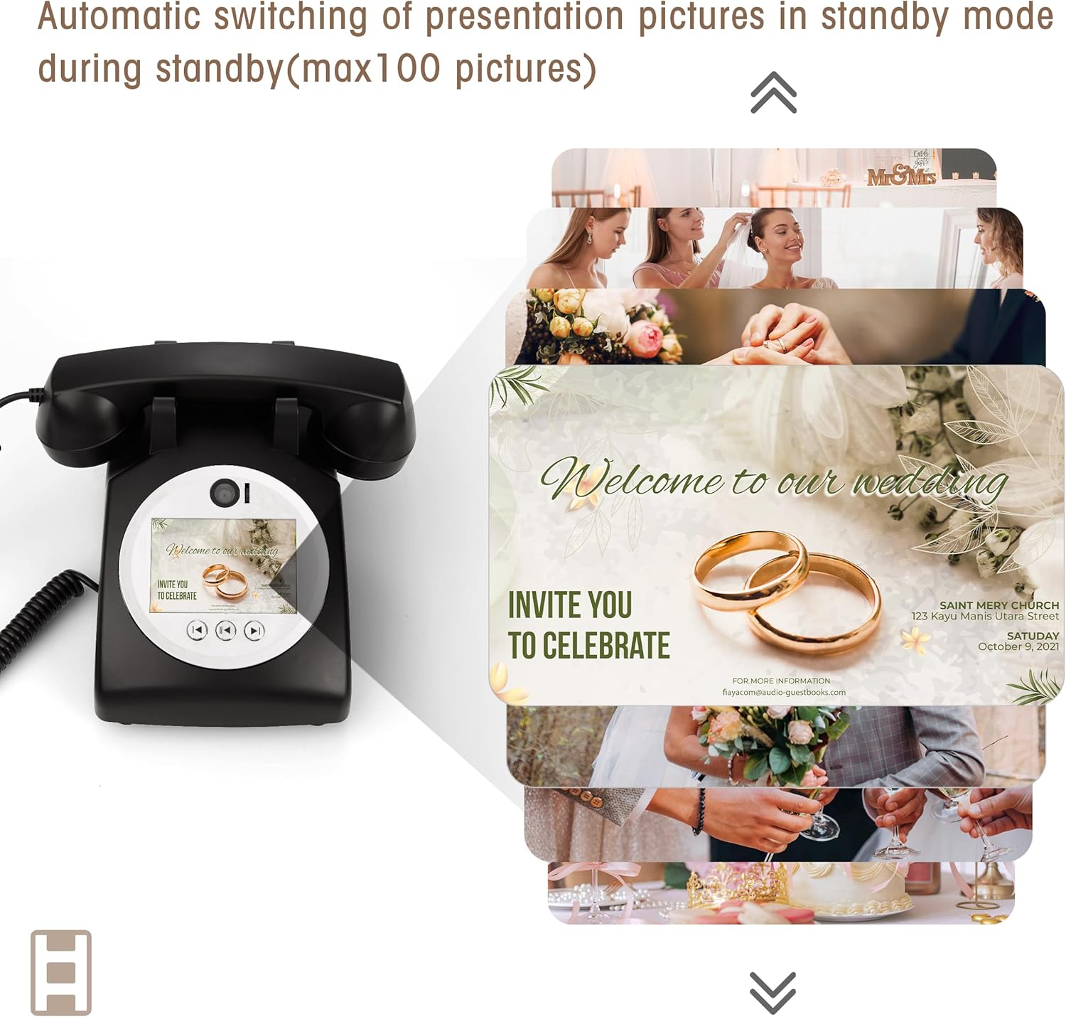 Retro Style Wedding Party Video Guestbook Phone Retro Phone Message Recording