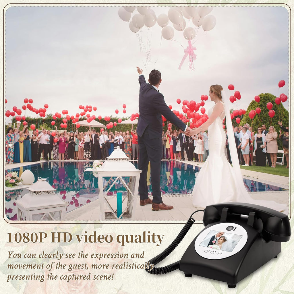 Retro Style Wedding Party Video Guestbook Phone Retro Phone Message Recording