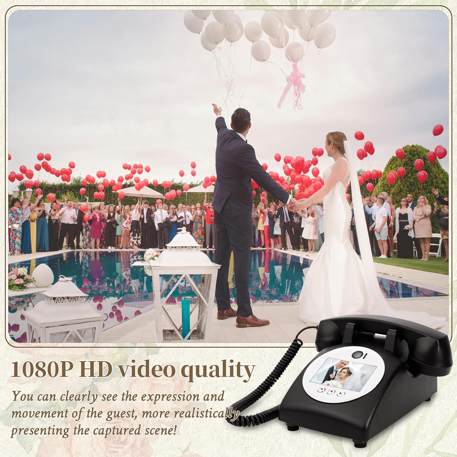 Retro Style Wedding Party Video Guestbook Phone Retro Phone Message Recording