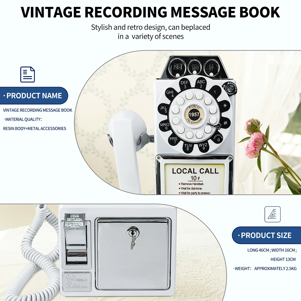 Retro Popular Telephone Wedding Guest Blessing Message Audio Guestbook Telephone