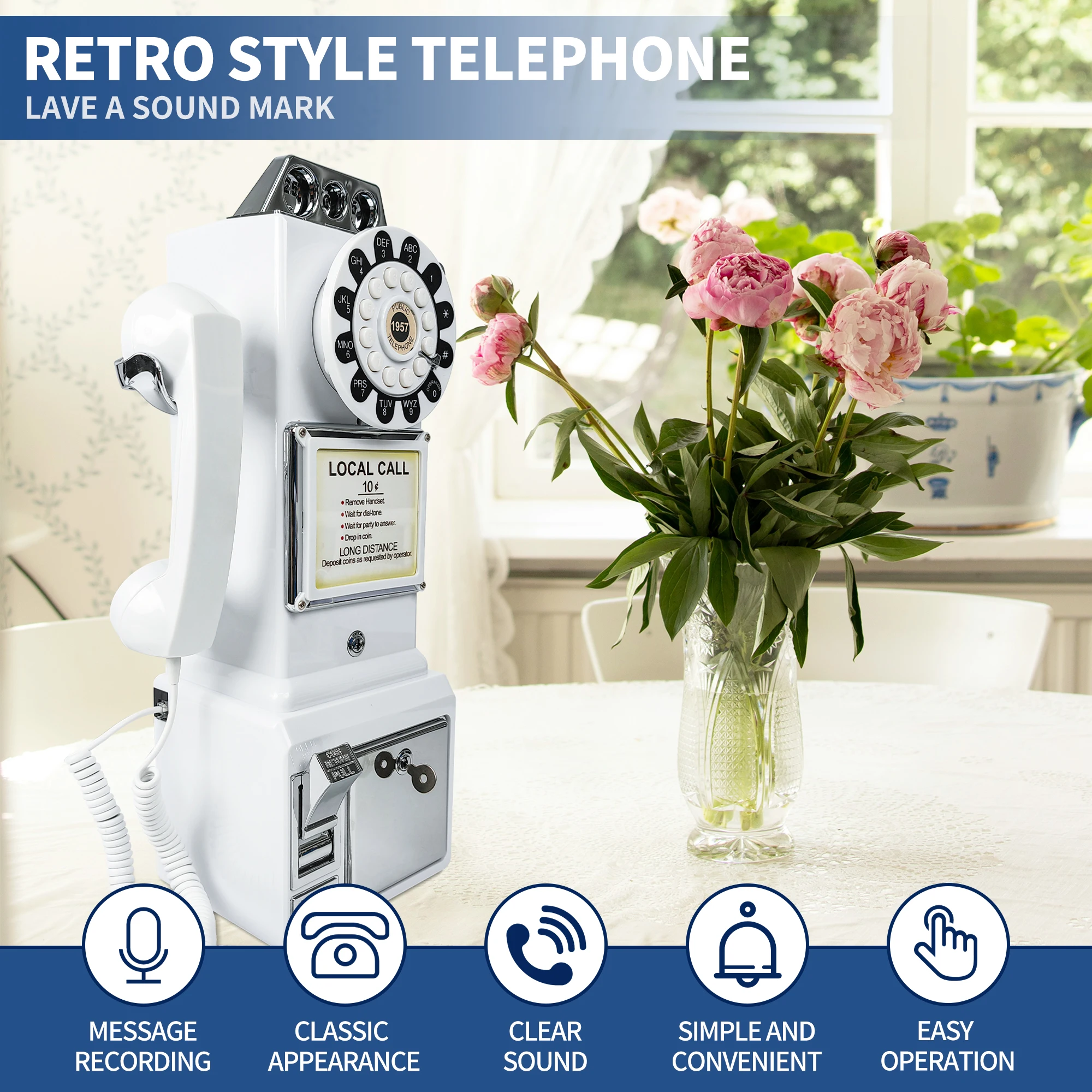 Retro Popular Telephone Wedding Guest Blessing Message Audio Guestbook Telephone