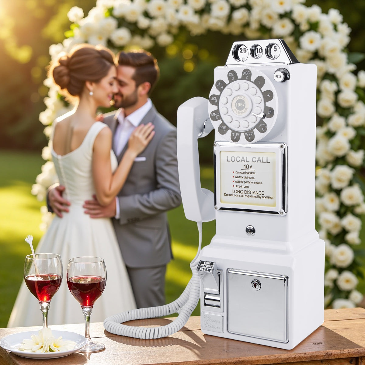 Retro Popular Telephone Wedding Guest Blessing Message Audio Guestbook Telephone