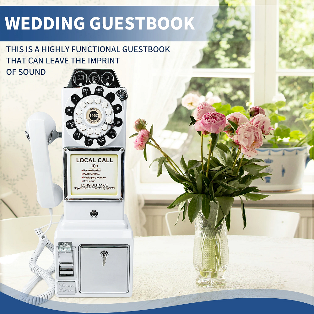 Retro Popular Telephone Wedding Guest Blessing Message Audio Guestbook Telephone