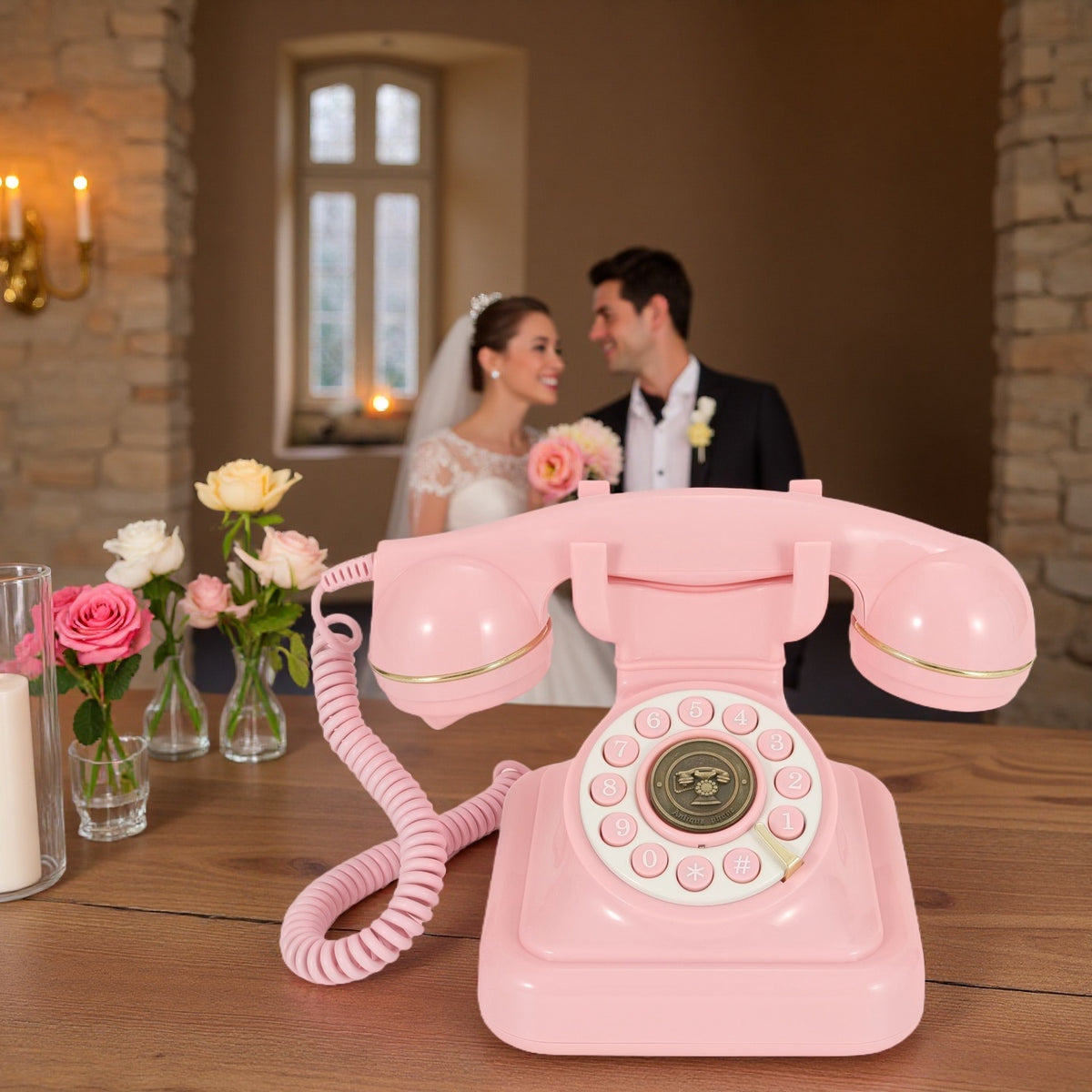Audio Guestbook Phone For Wedding Decoration Telephone Birthday Party Collect Blessings Antique Guestbook