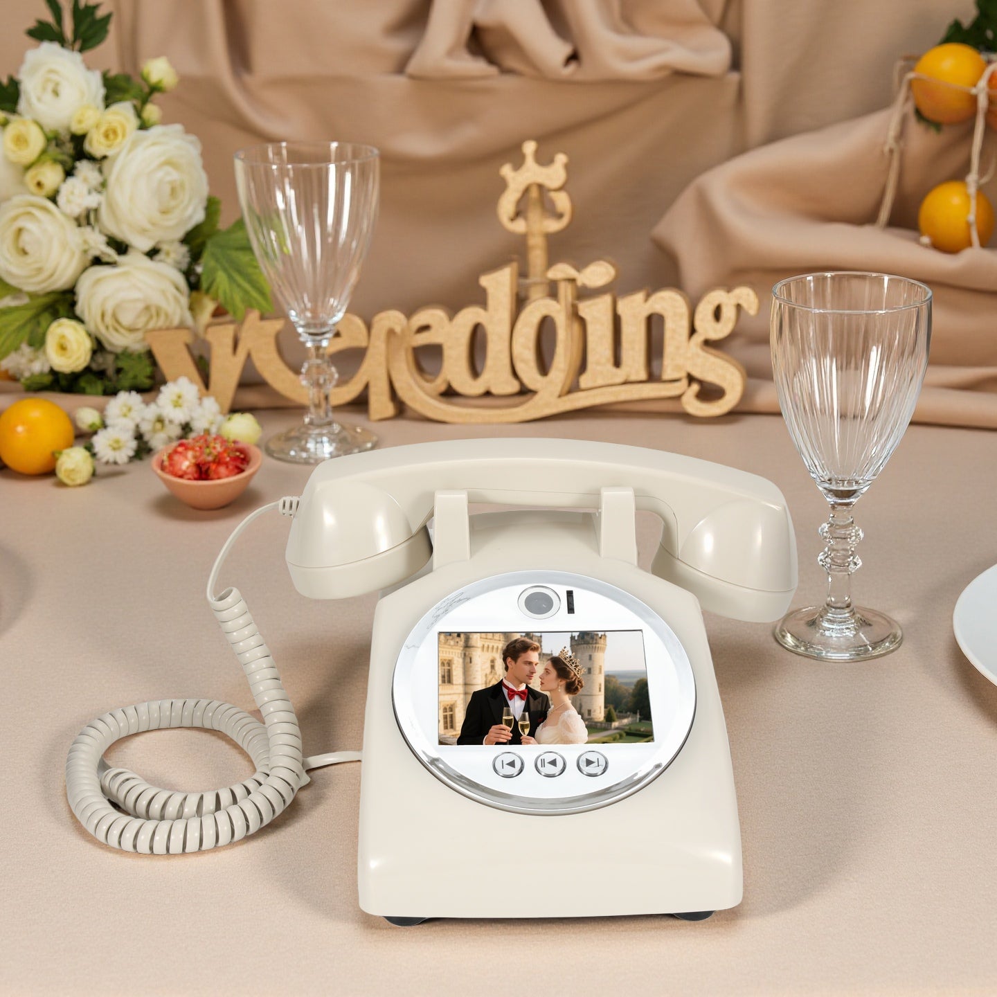 European Retro Wedding Video Message Book Birthday Party Video Blessings Message Decoration Phone