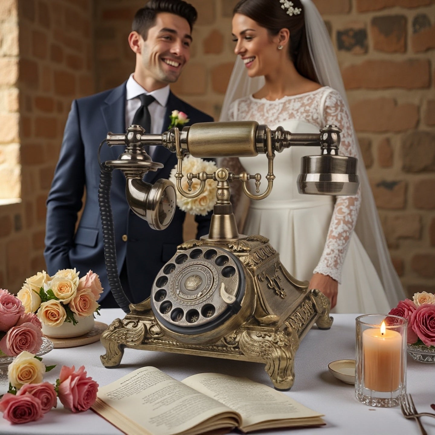 Retro Guest Book Audio 32GB Wedding Guest Book Audio Message Book Telephone For Wedding