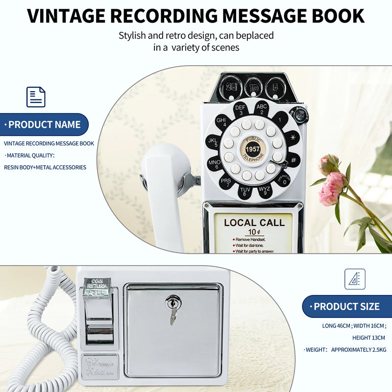 Retro Popular Telephone Wedding Guest Blessing Message Audio Guestbook Telephone