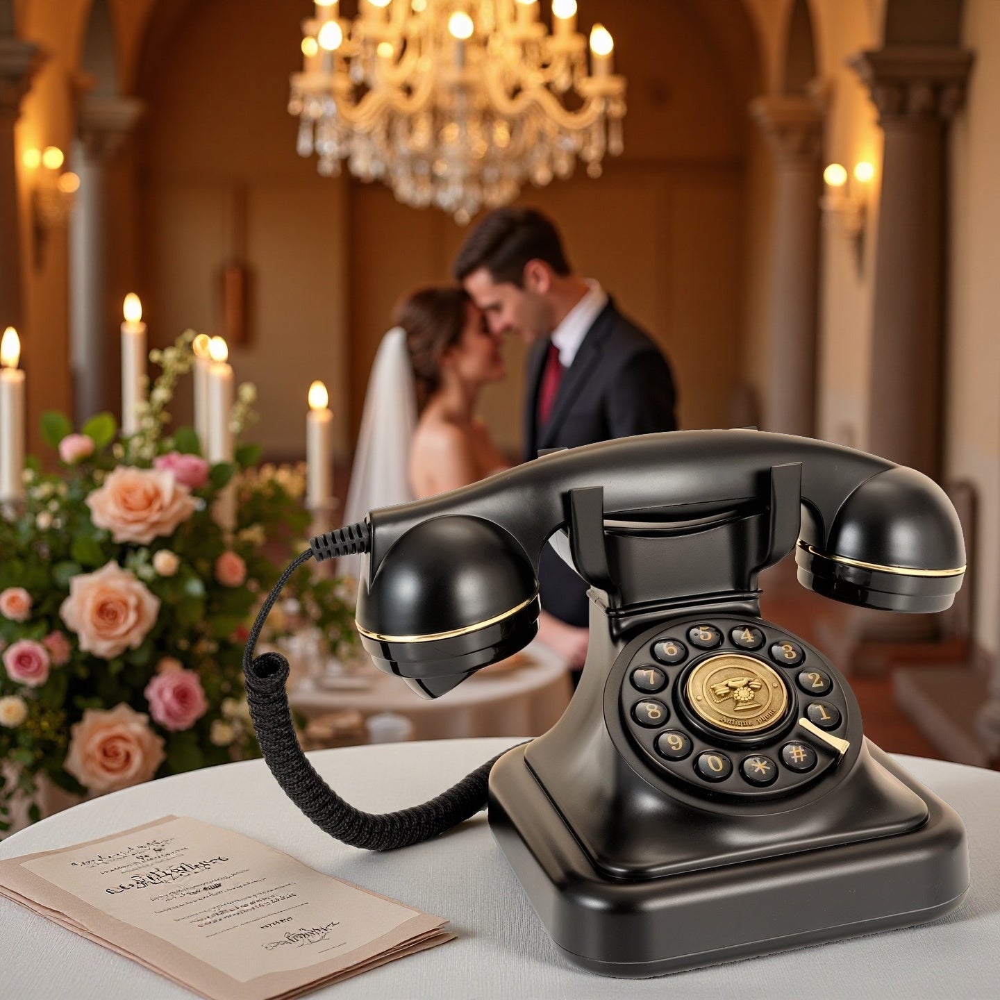 Antique Telephone Wedding Telephone Message Recording Vintage Audio Message Book Phone