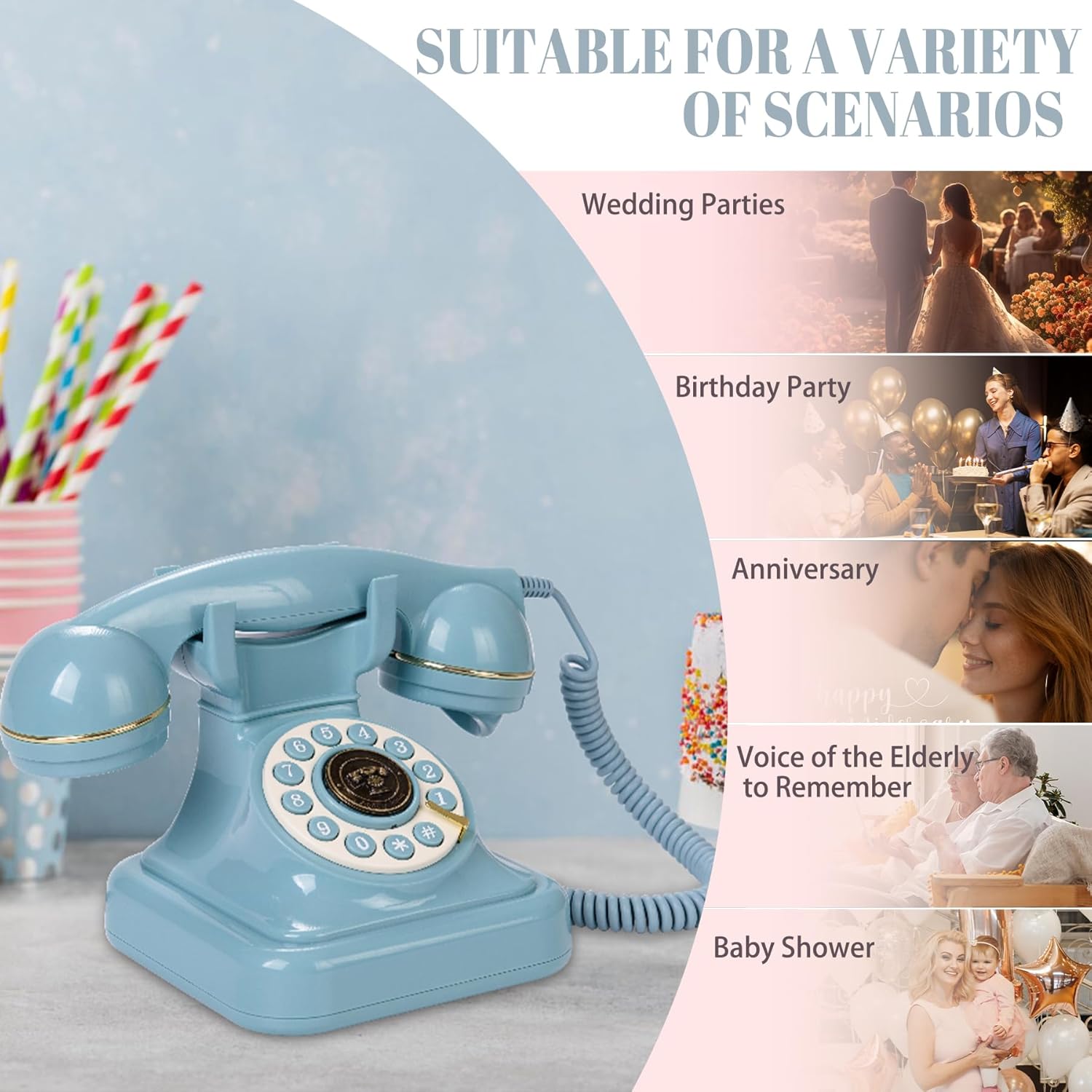 Wedding Decoration Telephone Birthday Party Collect Blessings Antique Guestbook Phone