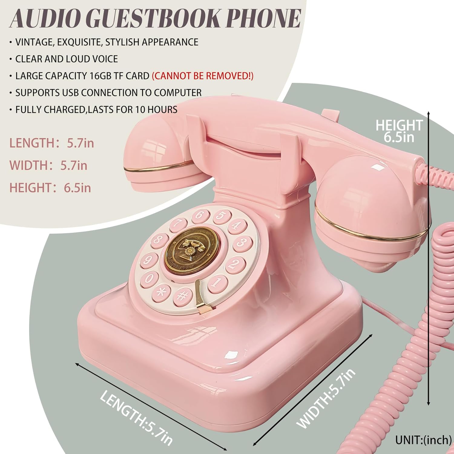 Audio Guestbook Phone For Wedding Decoration Telephone Birthday Party Collect Blessings Antique Guestbook
