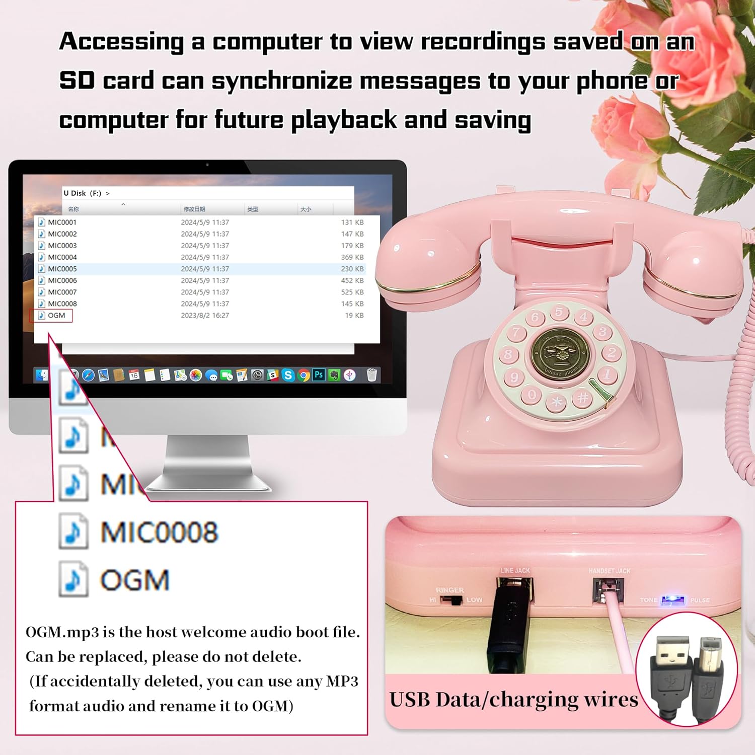 Audio Guestbook Phone For Wedding Decoration Telephone Birthday Party Collect Blessings Antique Guestbook