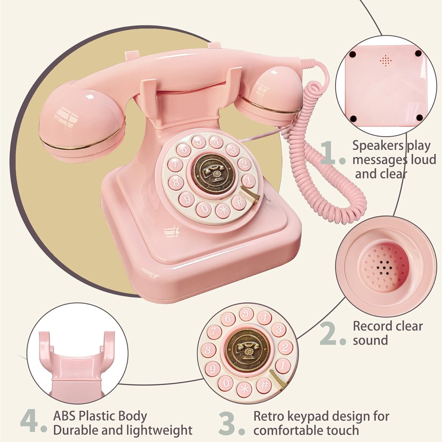 Audio Guestbook Phone For Wedding Decoration Telephone Birthday Party Collect Blessings Antique Guestbook