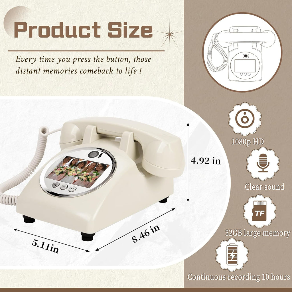 European Retro Wedding Video Message Book Birthday Party Video Blessings Message Decoration Phone