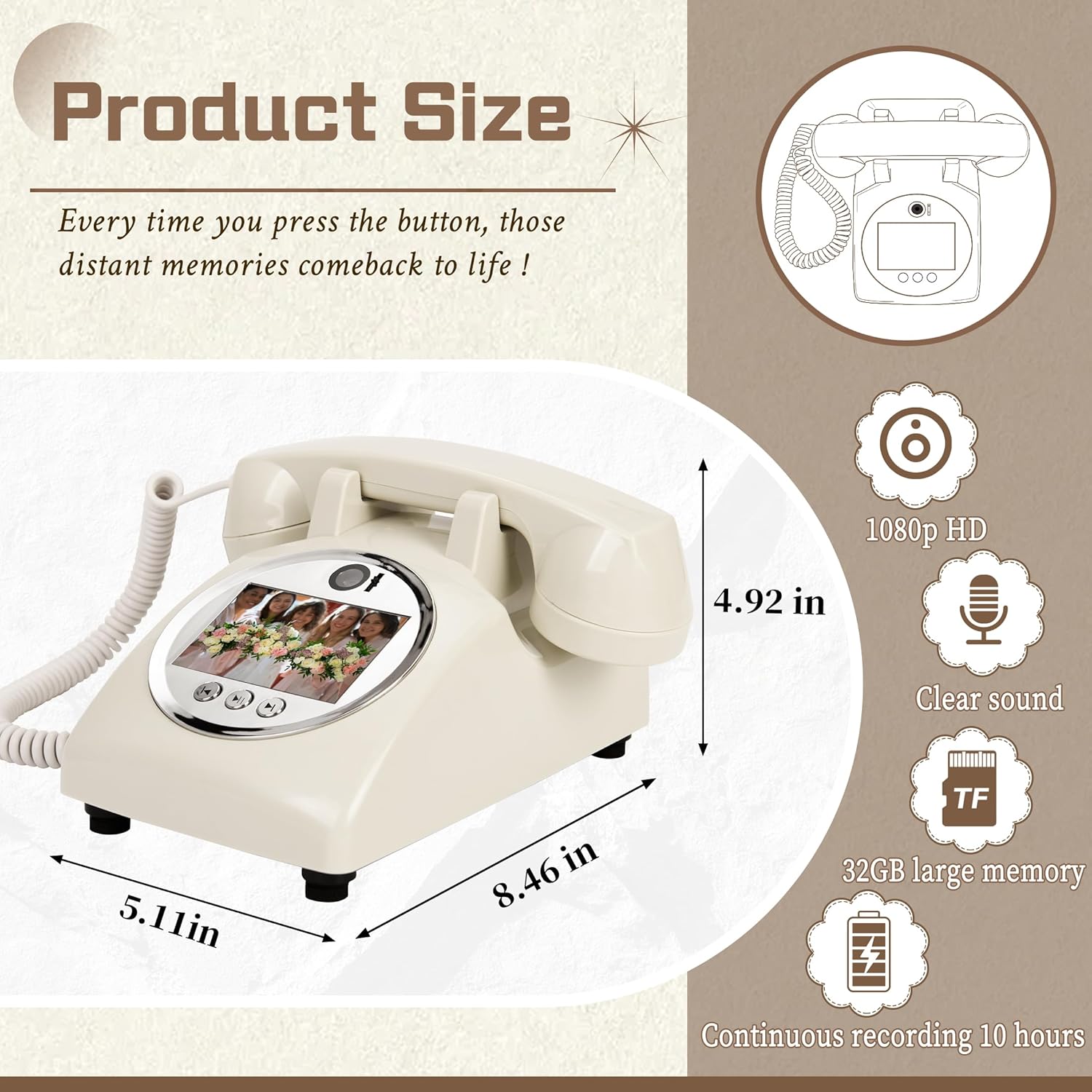 European Retro Wedding Video Message Book Birthday Party Video Blessings Message Decoration Phone