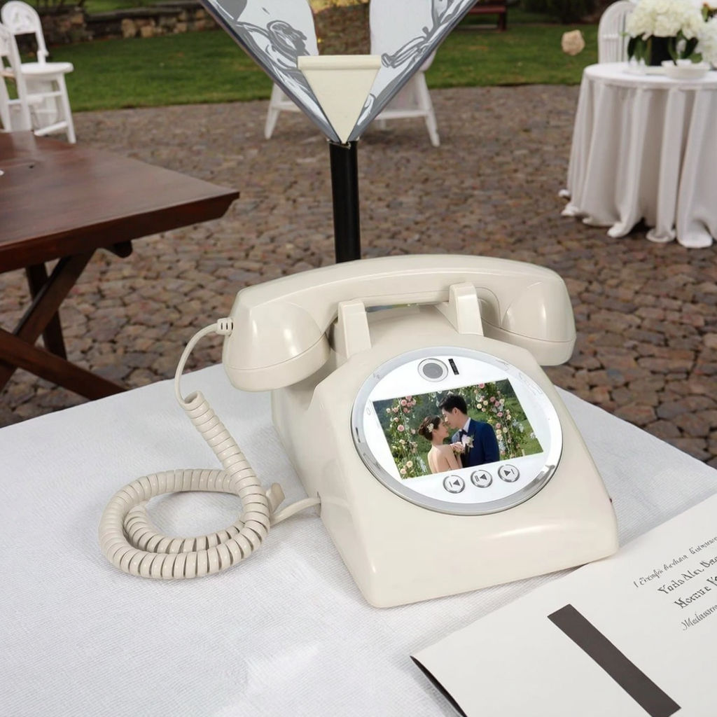 European Retro Wedding Video Message Book Birthday Party Video Blessings Message Decoration Phone