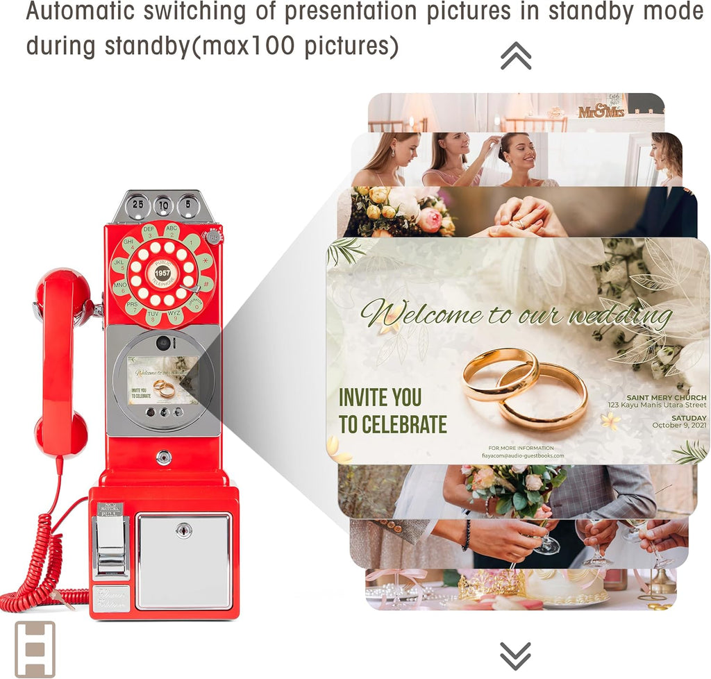 1080P HD Video Audio Guest Book Wedding Phone Customized Video Messages for Wedding