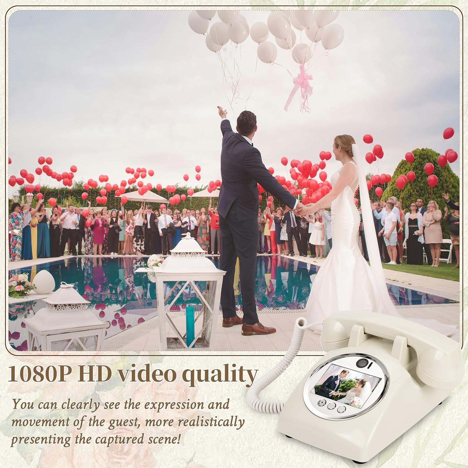 European Retro Wedding Video Message Book Birthday Party Video Blessings Message Decoration Phone