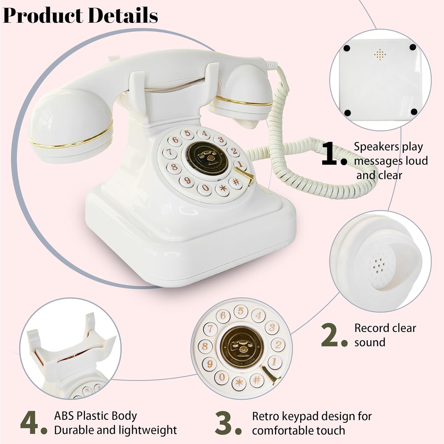 Audio Guest Message Book Phone Telephone Vintage Antique Wedding Stand Corded Board