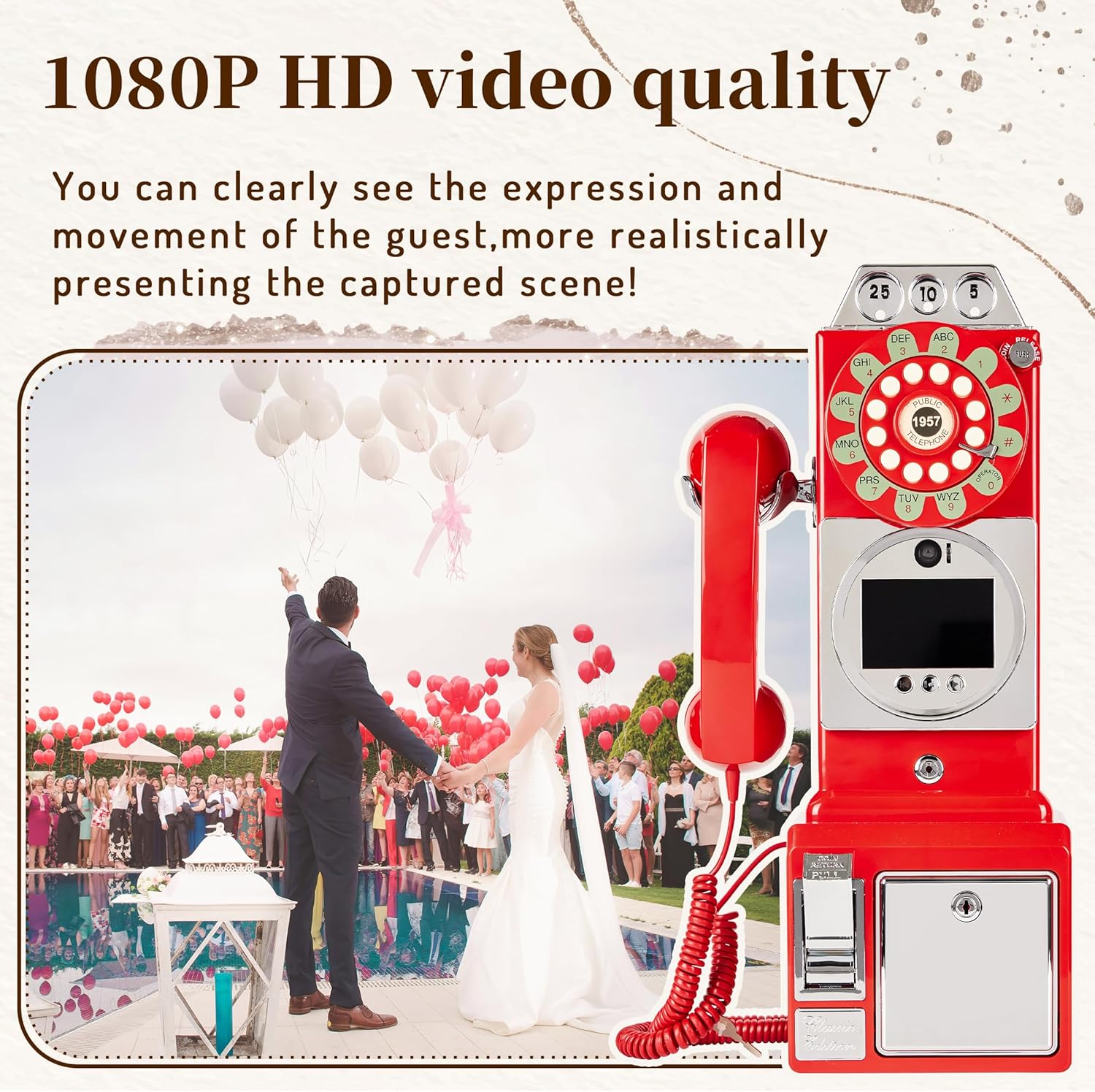 1080P HD Video Audio Guest Book Wedding Phone Customized Video Messages for Wedding