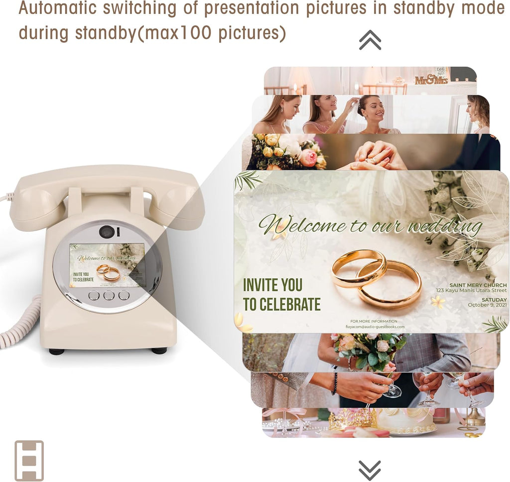 European Retro Wedding Video Message Book Birthday Party Video Blessings Message Decoration Phone