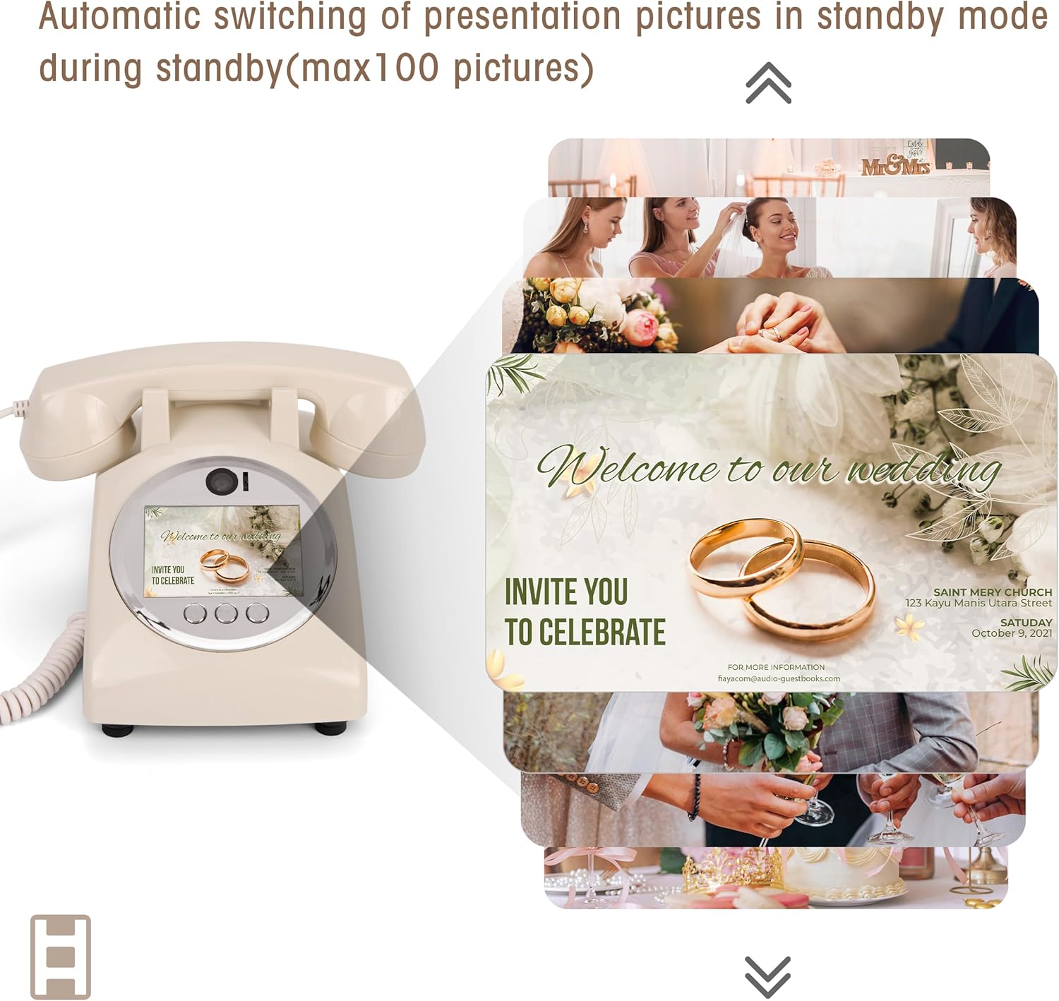 European Retro Wedding Video Message Book Birthday Party Video Blessings Message Decoration Phone