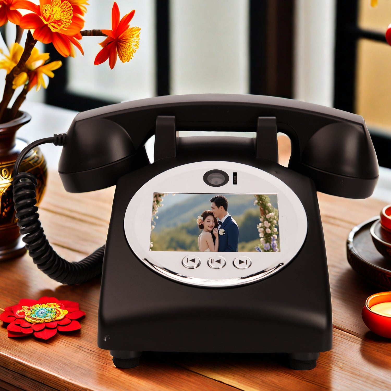 Retro Style Wedding Party Video Guestbook Phone Retro Phone Message Recording