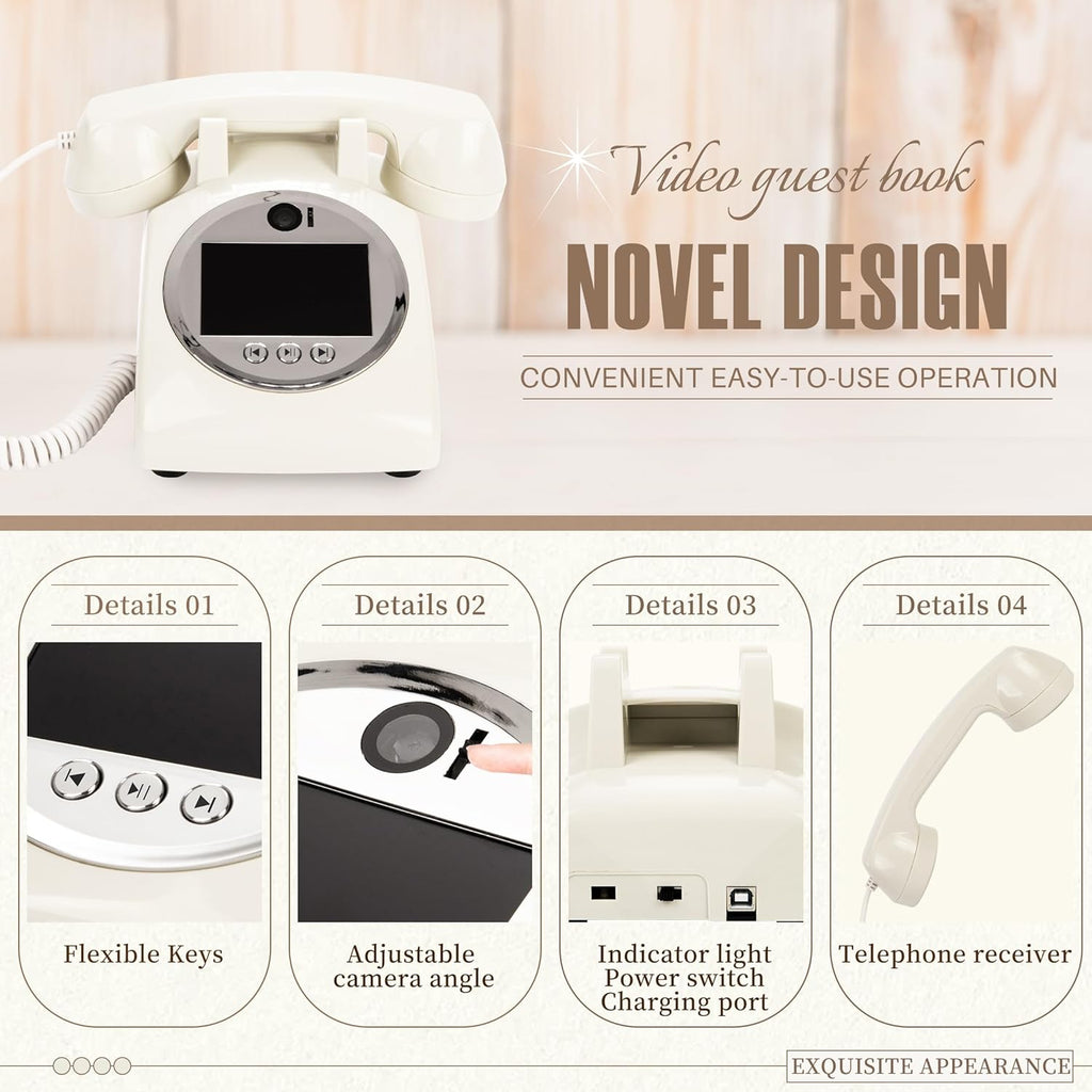European Retro Wedding Video Message Book Birthday Party Video Blessings Message Decoration Phone