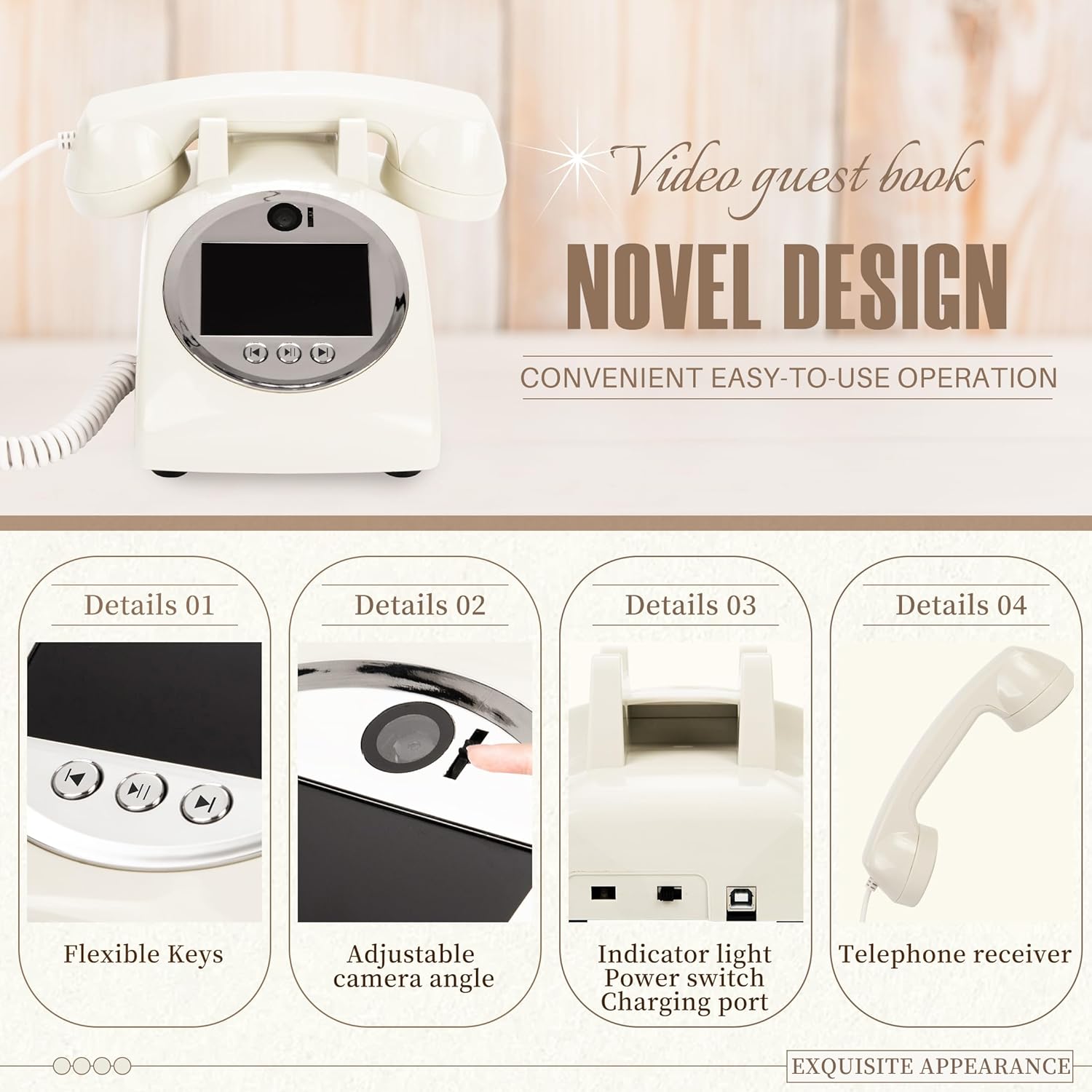 European Retro Wedding Video Message Book Birthday Party Video Blessings Message Decoration Phone