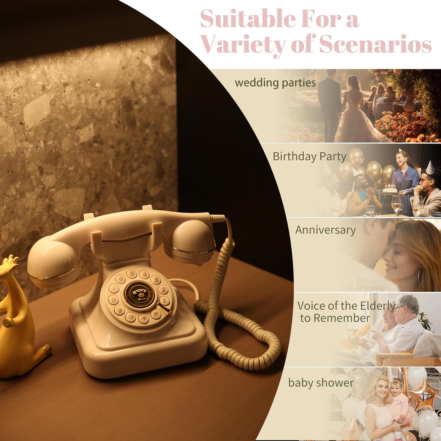 Audio Guest Message Book Phone Telephone Vintage Antique Wedding Stand Corded Board