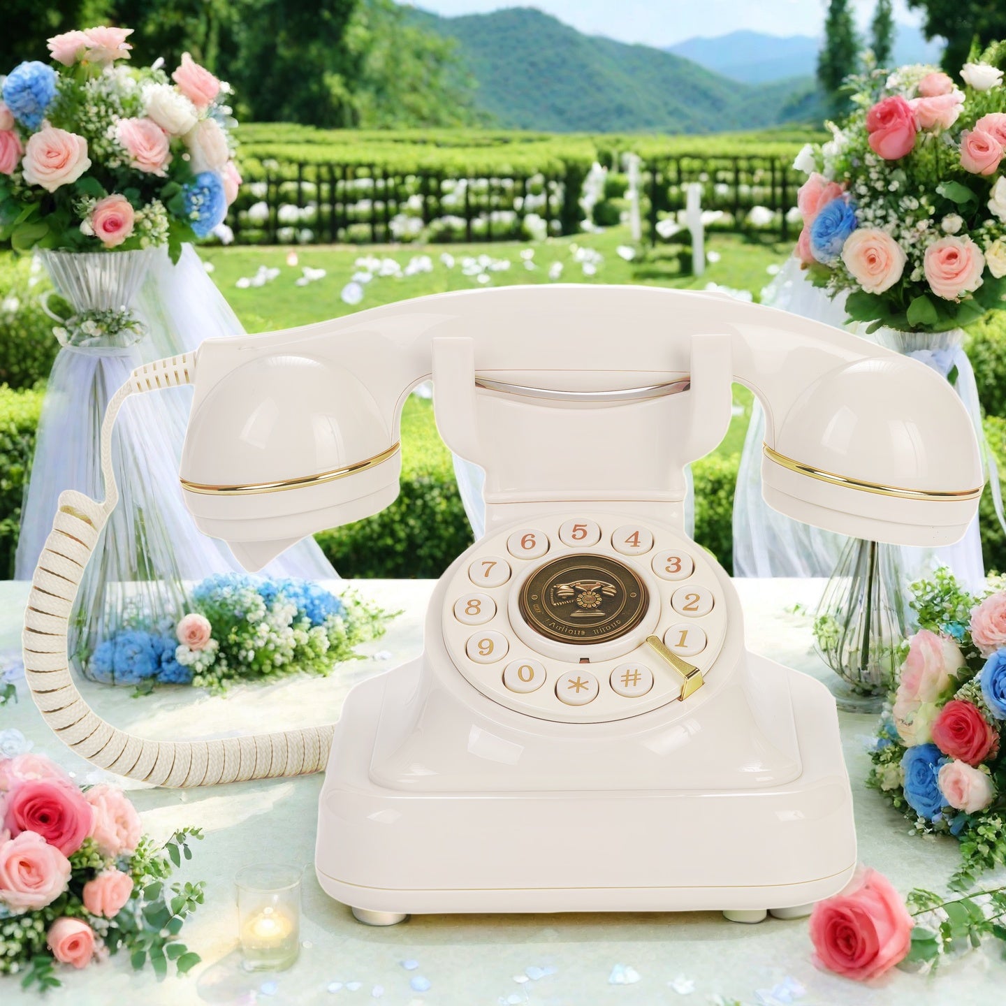 Audio Guest Message Book Phone Telephone Vintage Antique Wedding Stand Corded Board
