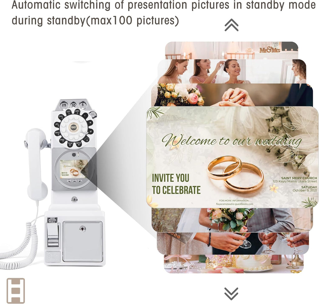 1080P Video Audio Guest Book Wedding Phone Customized Video Messages Ideal for a Variety of Memorable Party Occasions