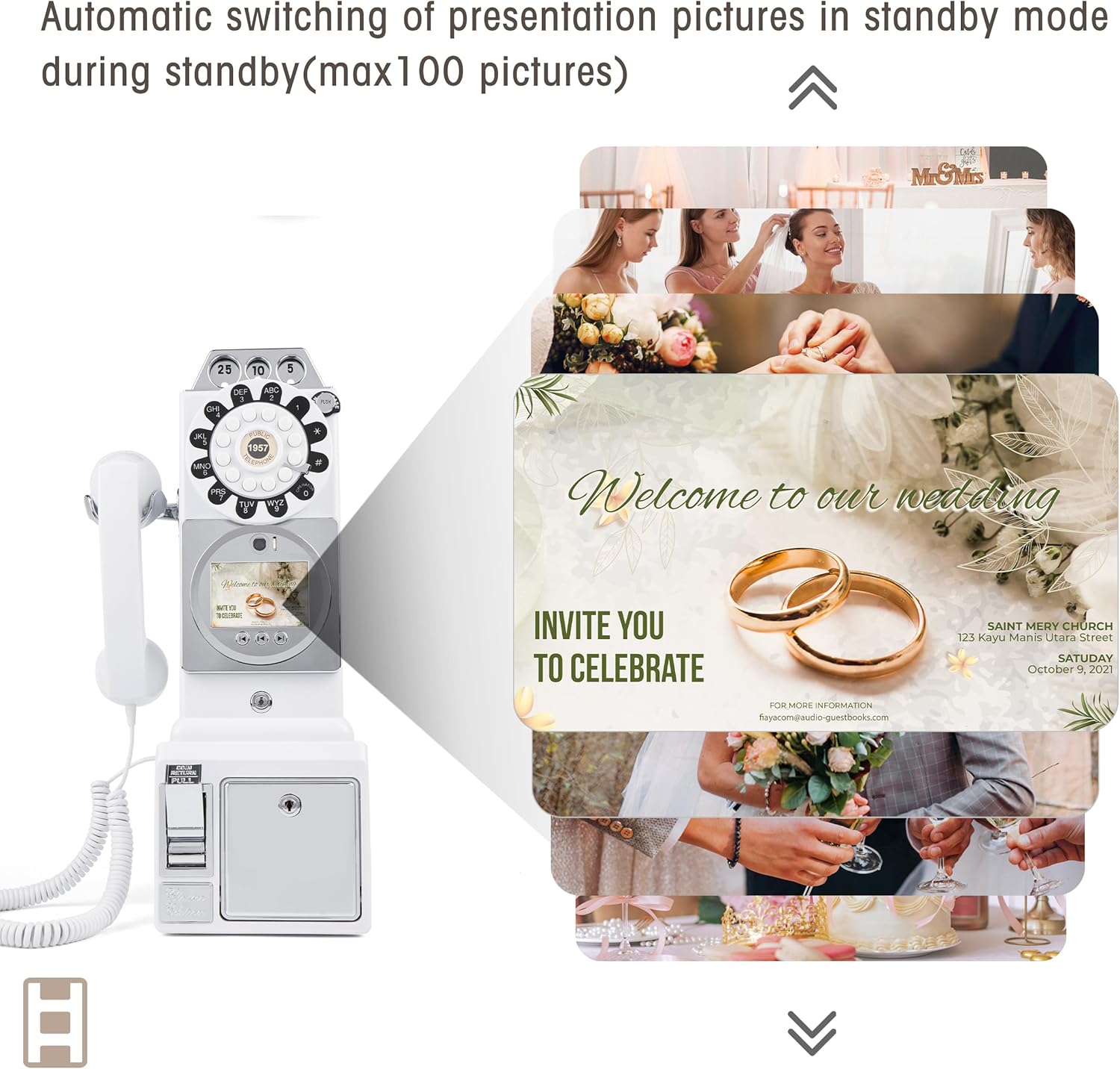 1080P Video Audio Guest Book Wedding Phone Customized Video Messages Ideal for a Variety of Memorable Party Occasions